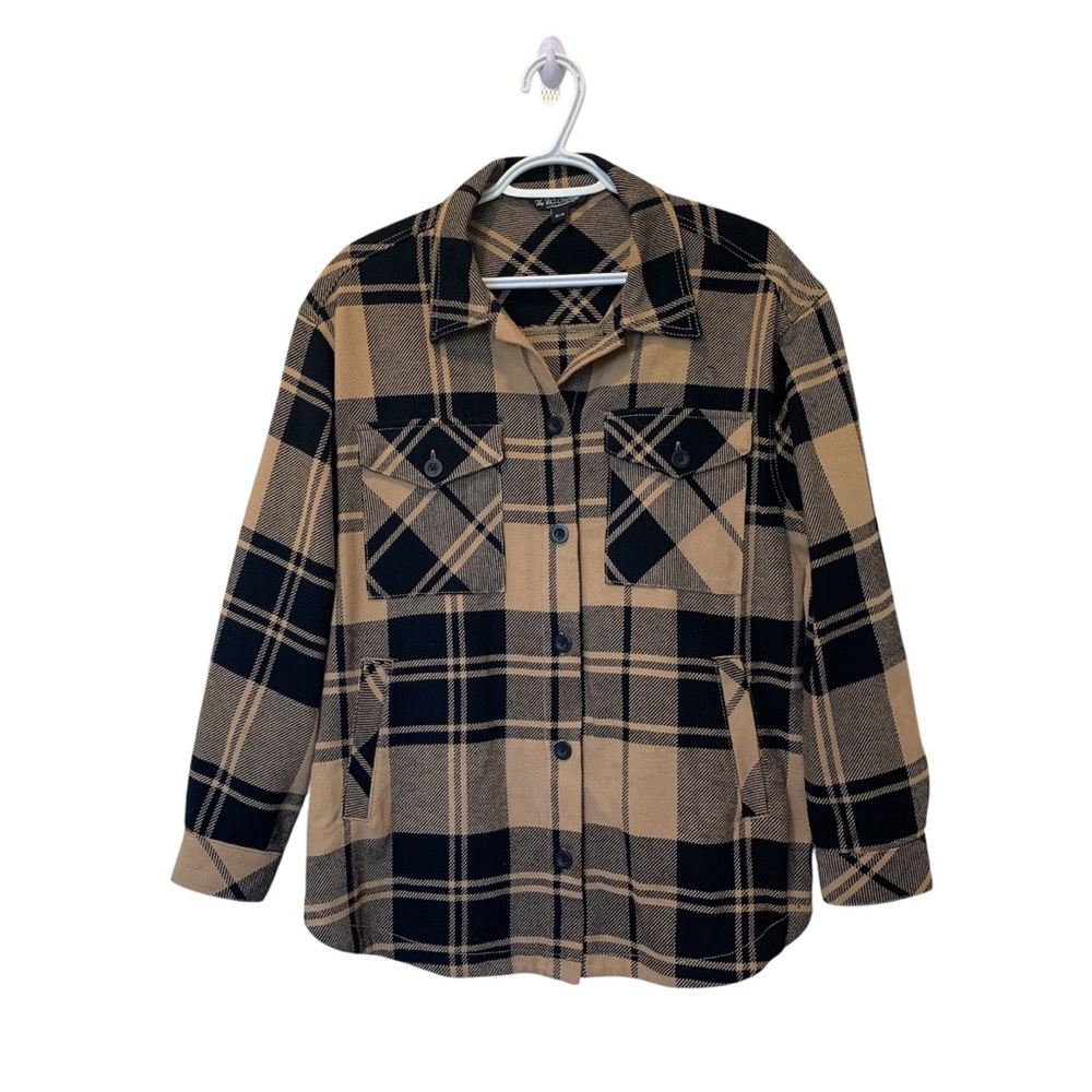 THE B.C. CLOTHING CO. | Black and Tan Plaid Shacket 100% Cotton Size Medium